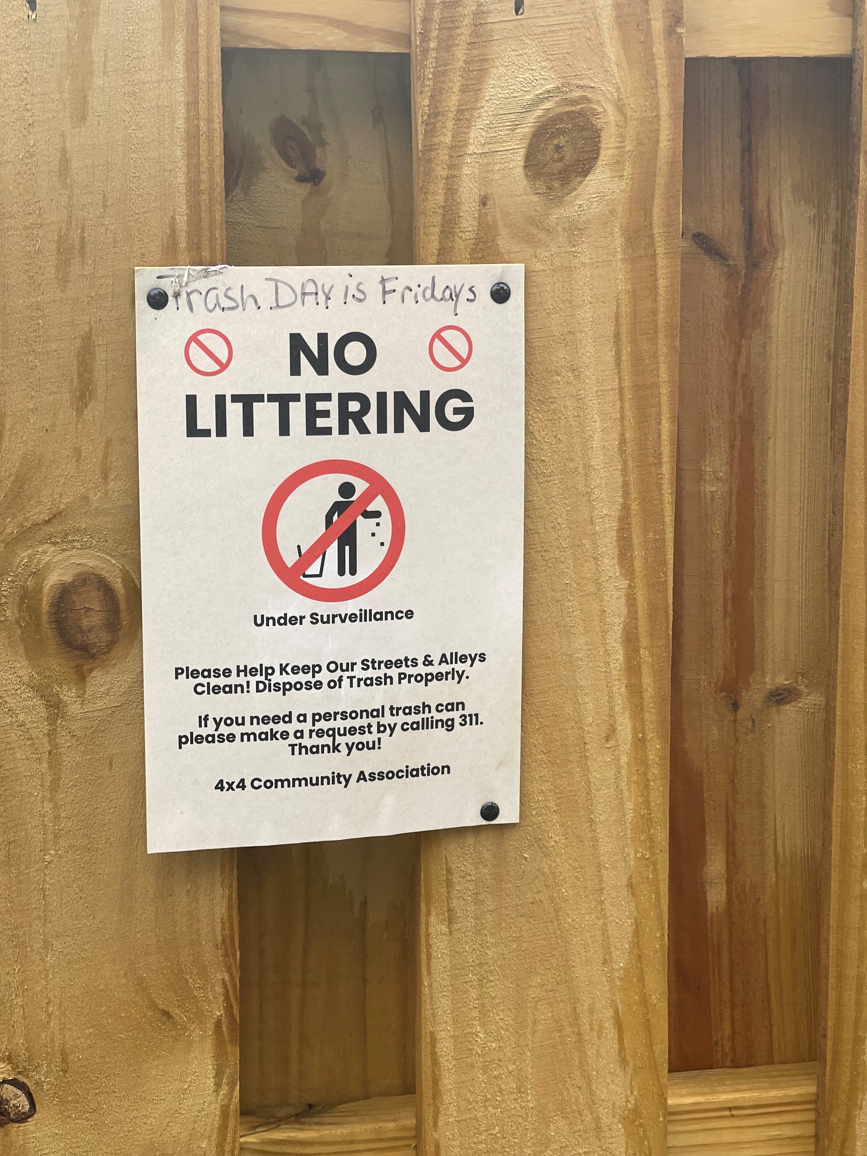 Signs posted around 2307 Belair Road