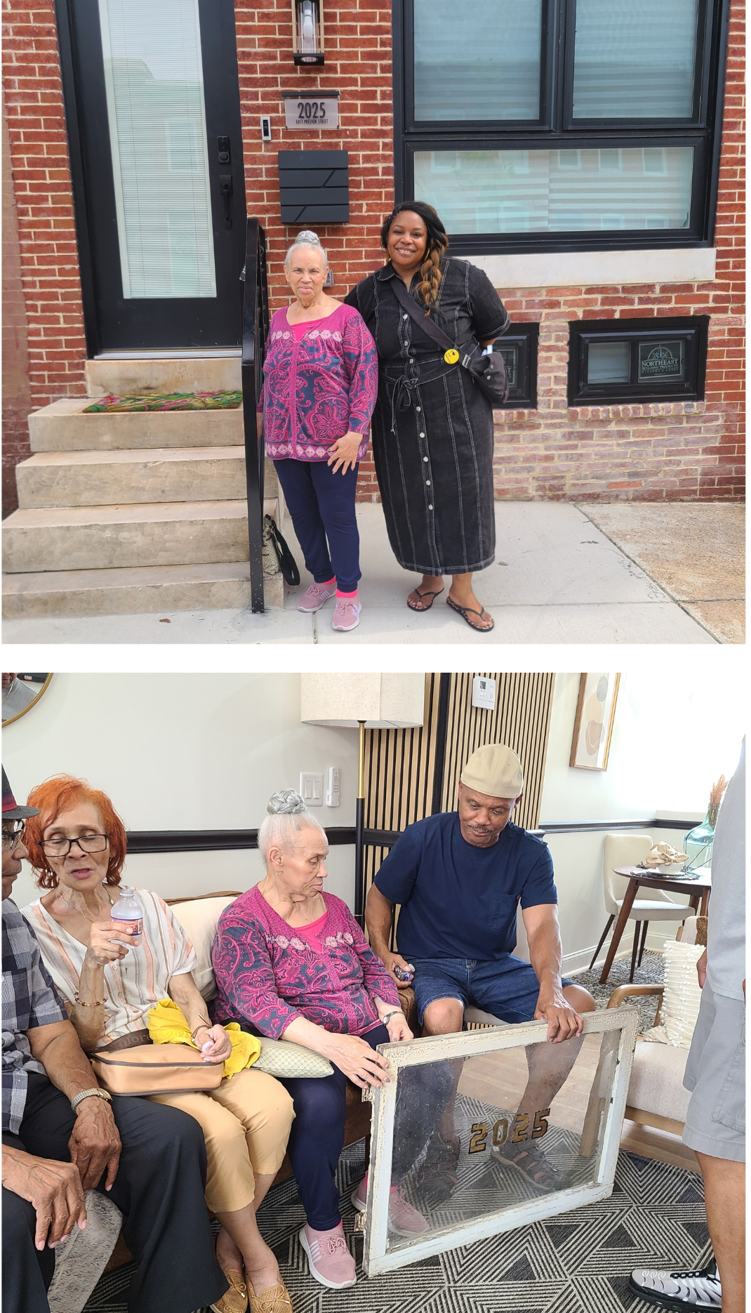 Nichole Stewart with former residents of 2025 E. Preston Street